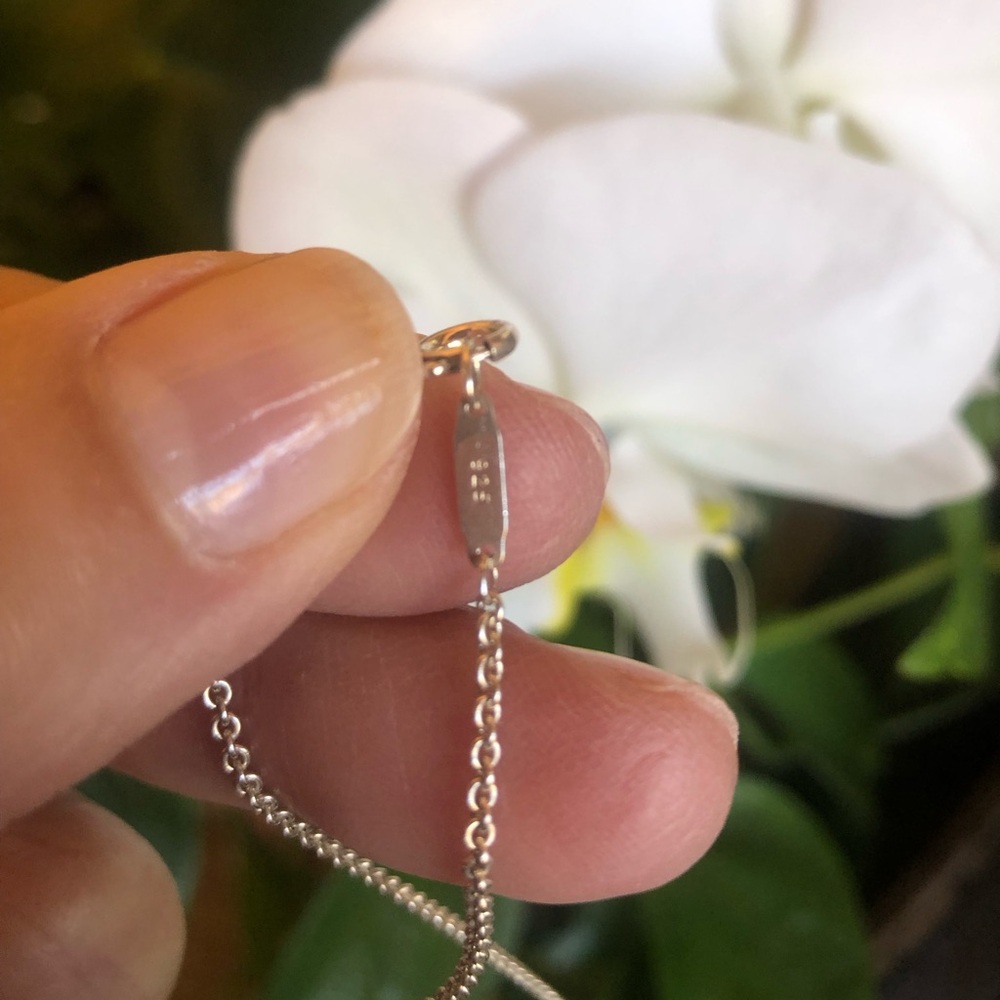 Tiffany & Co. Double Heart Tag 925 Sterling & Mother of Pearl Necklace - Picture 6 of 9